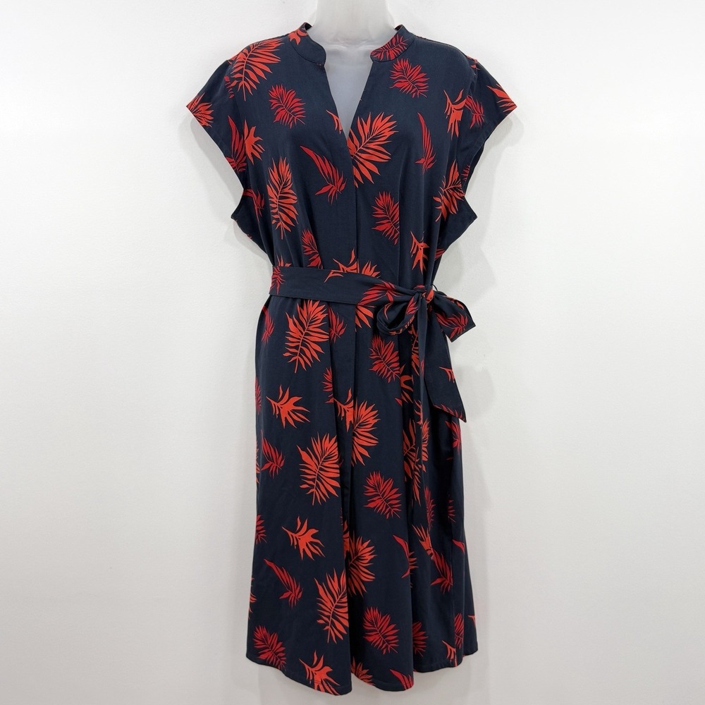 Soft Surroundings Maui Palms Shirtdress 1X Tropical Stretch Coastal Grandma